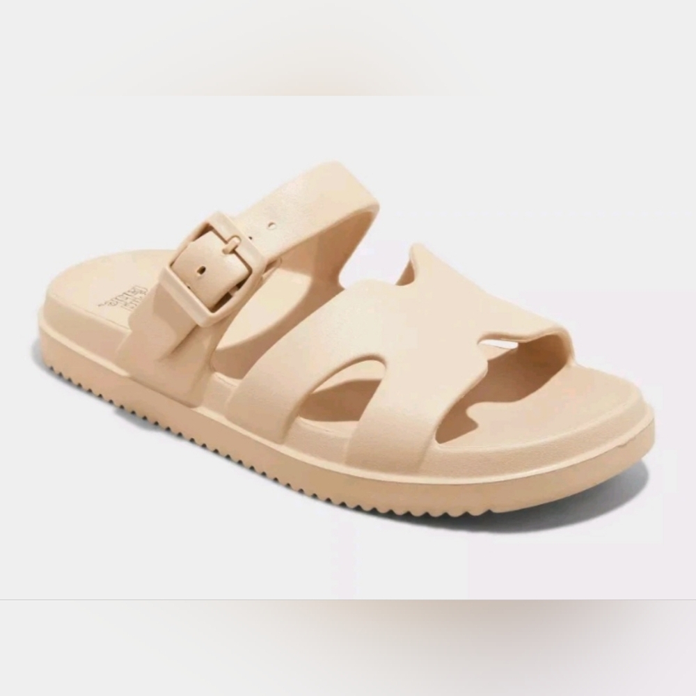 Wild Fable 10 & 11 Sz Women's  Maysen 100% EVA Taupe Footbed Buckle Ankle Strap